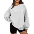 Oversized light grey hooded sweatshirt for couples with drop shoulder and soft knit texture - Light Gray