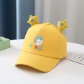 Yellow kids baseball cap with cute rabbit patch and plush star accents for outdoor use - Rabbit Yellow