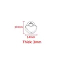 Polished silver heart lock pendant for DIY jewelry, 17mm size in stainless steel - Polished Peach Heart Pendant 14x17mm / Steel