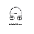 Polished silver stainless steel horseshoe barbell piercing with 8mm inner diameter - Horseshoe Ring / 0.8x8x3mm