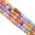Macro detail of colorful cracked glass round beads for DIY jewelry and crafts making - Mixed Color Floral Round Bead