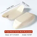 Eco-friendly 9-inch disposable wooden boat trays 25x11.5x2.8cm for snacks, 50-piece pack - 9 Inch Wood Veneer Boat (50 Pcs/Pack) 25*11.5cm