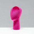 Fuchsia velvet mannequin head stand for displaying wigs, hats, and fashion accessories - Rose Red Velvet