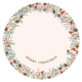 Round Christmas tree skirt featuring watercolor pine cones and berries design - Watercolor Pinecone Wreath Style (Wreath Tree Skirt)