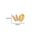 Gouden W-vormige titanium labret met heldere zirkonia's, 0,93 cm breed kraakbeenpiercing - 4# Stijl (Letter W) / Goud