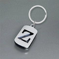 Polished stainless steel keychain featuring a hollow-out letter Z in silver finish - Polished Alphabet Letter Z