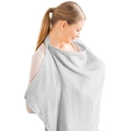 Breathable cotton nursing cover for breastfeeding privacy, grey baby feeding shawl. - Muslin Iron Buckle Style / 70*100cm / Gray