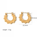 18k gold plated stainless steel wave circle sunburst earrings for women measurement - Sunburst Gear Design (TE6183)