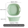 Apple green 8.5 inch ceramic square bowl with double handles for oven and air fryer - Apple Green 8.5 Inch Square Bowl