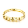 Pulsera de acero dorado con diseño de cadena de bicicleta y cable trenzado punk - Dorado (KB144292-KFC)