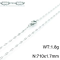 Glinsterende zilveren lippenketting met 1,8g holle schakels en een kreeftensluiting - Zilveren Stijl (KN118259-Z)