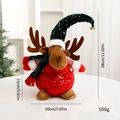 Christmas reindeer plush decoration with red sequins and size dimensions 28cm by 20cm - Reindeer - Sitting