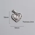 Detailed view of heart-shaped hammered stainless steel pendant measuring 18mm by 2mm - Hammered Finish Heart Pendant (P00034S)