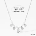 Collana in acciaio inossidabile argento con perle bianche e ciondoli a disco da 5mm - Collana d'Argento (D1325)