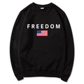 Sweat à capuche noir en coton avec lettrage FREEDOM blanc et imprimé drapeau américain - S / Noir