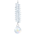 Clear crystal suncatcher with faceted beads and a large crystal ball pendant - Transparent / 30cm