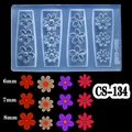 Silicone flower nail mold CS-134 showing 6mm to 8mm floral patterns for manicure art - CS-134 Cherry Blossom Cluster