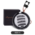 Magnetic eyelash kit KS01-4 with 4 pairs of 3D lashes and rose gold applicator tool - KS01-4 with Quantum Tweezer
