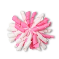 Handgefertigte rosa und weiße lockige Ripsband-Haarspange als Zubehör für Mädchen - Weiß Rosa