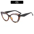 Elegant cat-eye TR90 frames with layered black and leopard tortoise pattern design - Demi with Black Legs