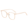 Montatura per occhiali quadrata alla moda in materiale TR90 rosa pesca trasparente - Champagne