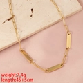 Detailed view of a gold bar pendant necklace with specifications 45+5cm and 7.4g weight - Gold + 3 Accessories