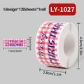 Rouleau de stickers de Noël à carreaux rouges et blancs, 120 étiquettes, 7,6x2,5 cm - LY-1027 (Carreaux Rouges et Blancs)