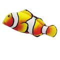 Luminous electric clownfish plush toy with realistic orange and white patterns - Yellow Footprint Clownfish (Without Catnip)