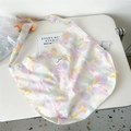 Detail of canvas tote bag with pastel butterfly print and woven brand label - 13D Colorful Butterflies