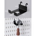 Matte black pegboard coffee handle holder with U-shaped hook and 70mm x 50mm dimensions - Coffee Portafilter Holder - Black