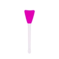 Dual-ended pink silicone face mask brush with white handle for professional skincare - Rose Red