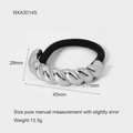 Silver twisted metal croissant hair ring with dimensions 28mm and 11mm for women - Silver Twisted (NXA3014S)