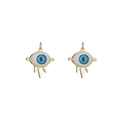 Pendentif œil grec plaqué or 14k avec pierre bleue et incrustation de nacre blanche - Gland Exotique Bleu Ciel (D726)