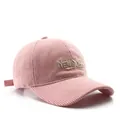 Berretto da baseball in velluto a coste rosa con ricamo New York e finitura a coste - Rosa