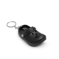 Mini porte-clés sabot noir avec anneau en métal argenté en silicone souple - Sabot Noir