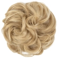 Messy curly hair bun hairpiece in golden synthetic fiber for elegant hairstyles - 27/613 Honey Blonde Mixed Bleach Blonde