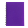 Porte-partitions A4 minimaliste avec couverture violette dépolie et double reliure noire - 30 Pages (60 Faces) / Couleur Unie / Violet
