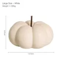 Gran adorno de calabaza de cerámica blanca con puntos negros mate y diseño nórdico moderno - Calabaza grande (Blanco crema con puntos)