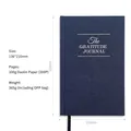 Dark blue linen hardback A5 Gratitude Journal with 100g premium paper and bookmark - Blue