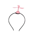 Lustiges Cartoon Haarband in Schwarz mit einem rosa Spielzeug Propeller Dekor oben - Rosa Propeller