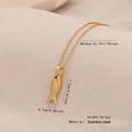 Collana con ciondolo a pesce in acciaio inossidabile dorato con catena da 40+5 cm - Stile Pesce 3D (2#)