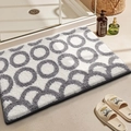 Absorberende grijze badkamer mat met witte cirkels en een stevige antislip rand - 40*60cm / Cirkels Verbonden