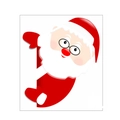 Christmas light switch sticker featuring a cute cartoon Santa Claus with white beard - 05-Glasses Santa (13*15cm)