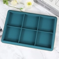 Teal green 6-grid jewelry display tray with high-quality velvet finish for organizing rings - 6 Grids Green