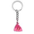 Pink dress shaped PVC cartoon keychain with silver metal ring for bags and accessories - Pink Dress