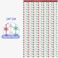 Matte rote silberne grüne Schneeflocken-Folienvorhang-Deko für Weihnachtsfeiern - Glatter Stil / 1m*2m / Matte Rot Grün Silber Schneeflocke