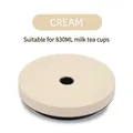 Cream colored lid for 830ml bubble tea tumbler with integrated straw hole - Fits 830ML Cups / Cream