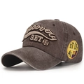 Cappellino da baseball in cotone lavato grigio scuro con ricamo Discovery 3ET - Regolabile / Marrone
