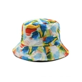 Detailed view of colorful abstract oil painting print on the cotton bucket hat fabric - M (56-58cm) / Abstract Oil Painting Style (04)