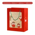 Bolsa de regalo de Navidad roja grande con ventana y dibujo de Papá Noel de 32x26x14cm - Grande / Rojo